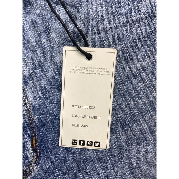 Judy Blue Jeans‎ Womens 24W Blue High Waist Boyfriend Stretch Cuff Denim JB88337 - Picture 14 of 14